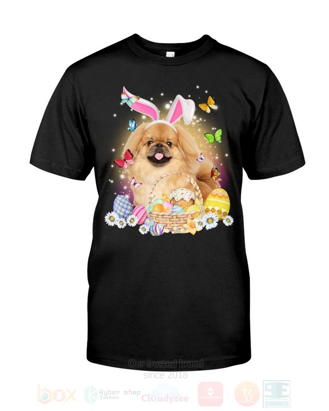 Tan Pekingese Easter Bunny Butterfly 2D Hoodie Shirt 1 2 3 4