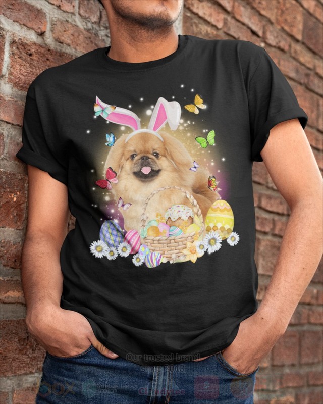 Tan Pekingese Easter Bunny Butterfly 2D Hoodie Shirt 1 2 3 4 5 6 7