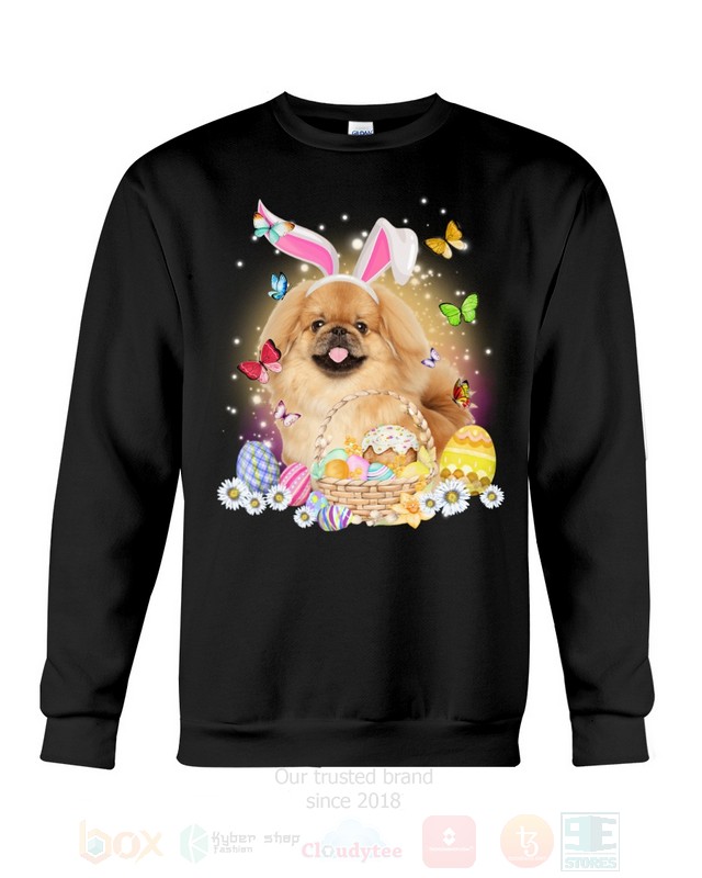 Tan Pekingese Easter Bunny Butterfly 2D Hoodie Shirt 1 2 3 4 5 6 7 8 9 10 11 12