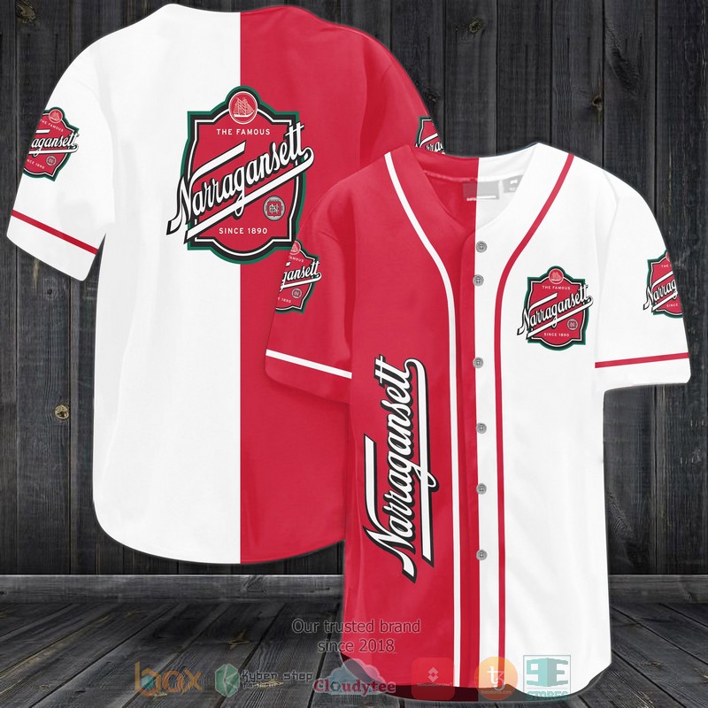 The Famous Narragansett red white Baseball Jersey