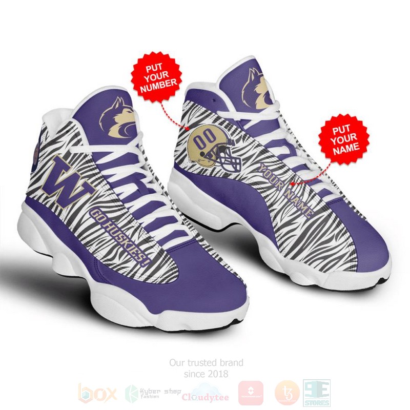Washington Huskies NFL Personalized Air Jordan 13 Shoes