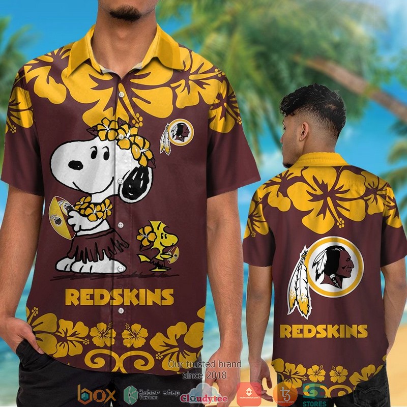 Washington Redskins Snoopy Hawaiian Shirt Short 1