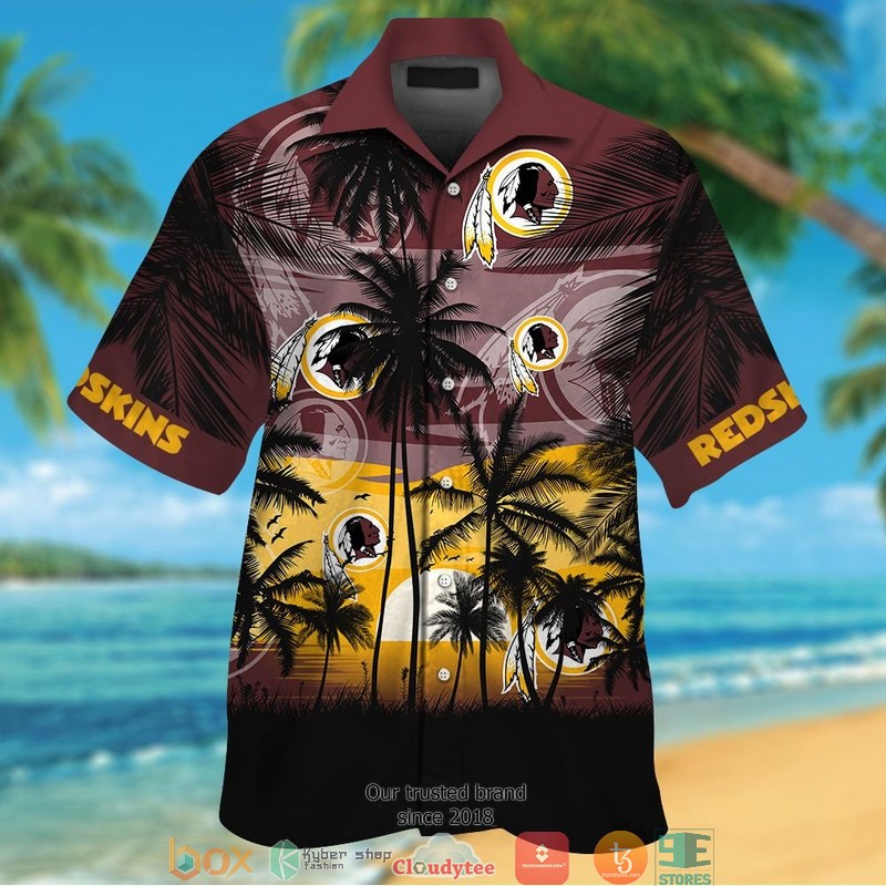 Washington Redskins Sunset Hawaiian Shirt short