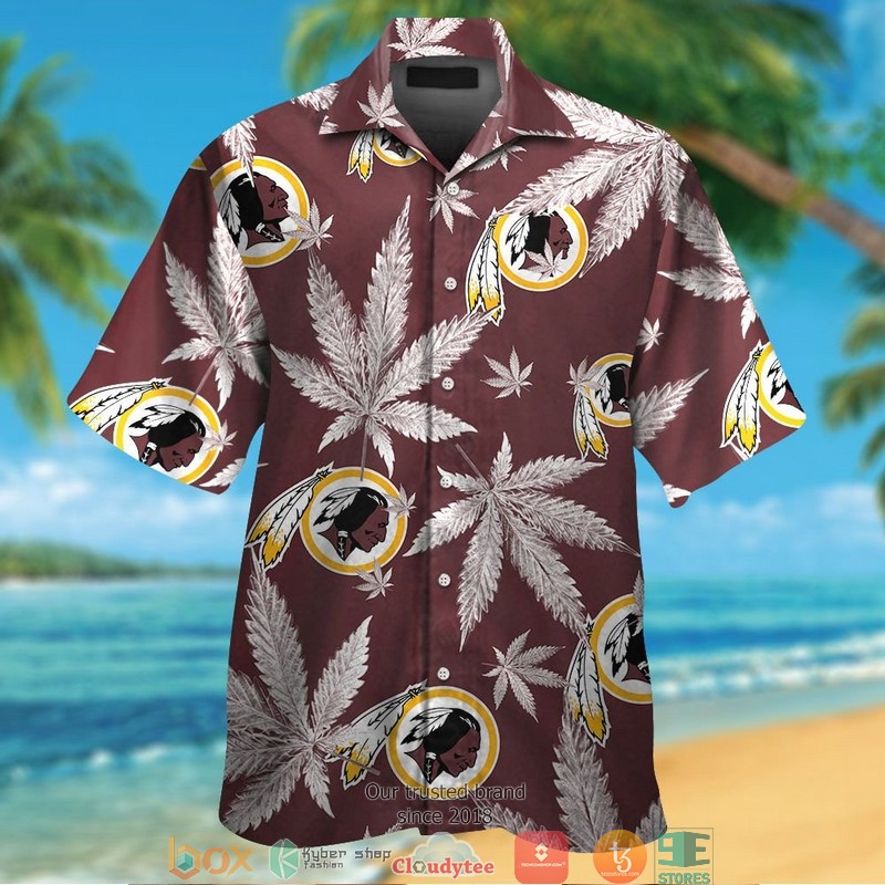Washington Redskins cannabis Hawaiian Shirt short