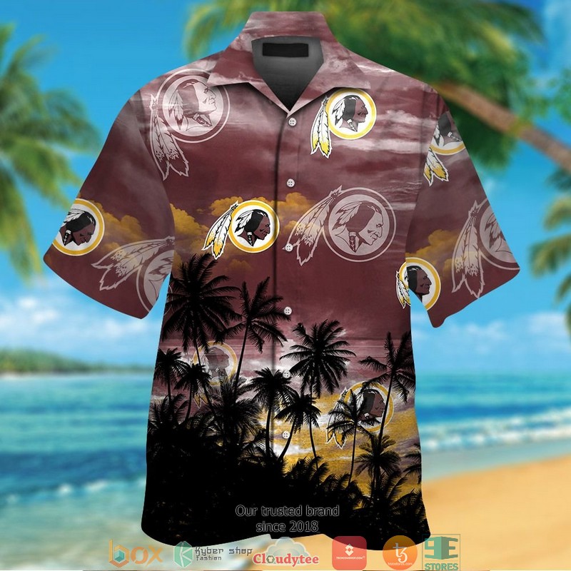 Washington Redskins coconut island Hawaiian Shirt Short