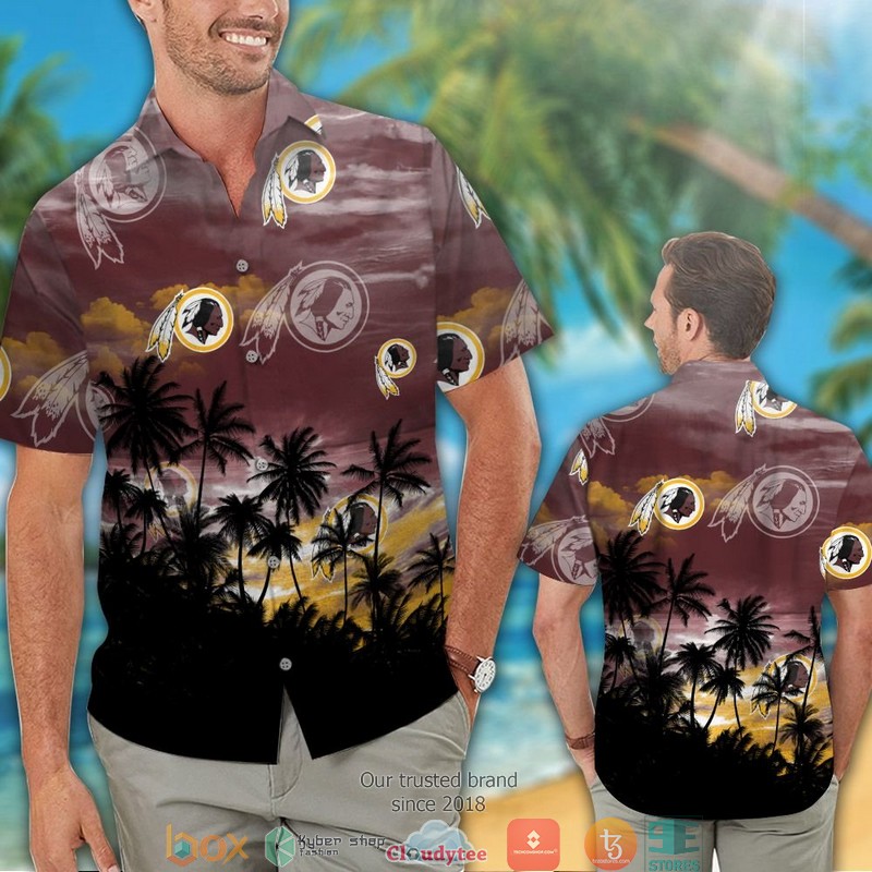 Washington Redskins coconut island Hawaiian Shirt Short 1