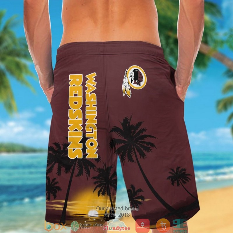 Washington Redskins coconut island night moon Hawaiian Shirt short 1 2 3 4 5