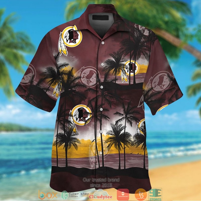 Washington Redskins coconut island ocean Hawaiian Shirt Short