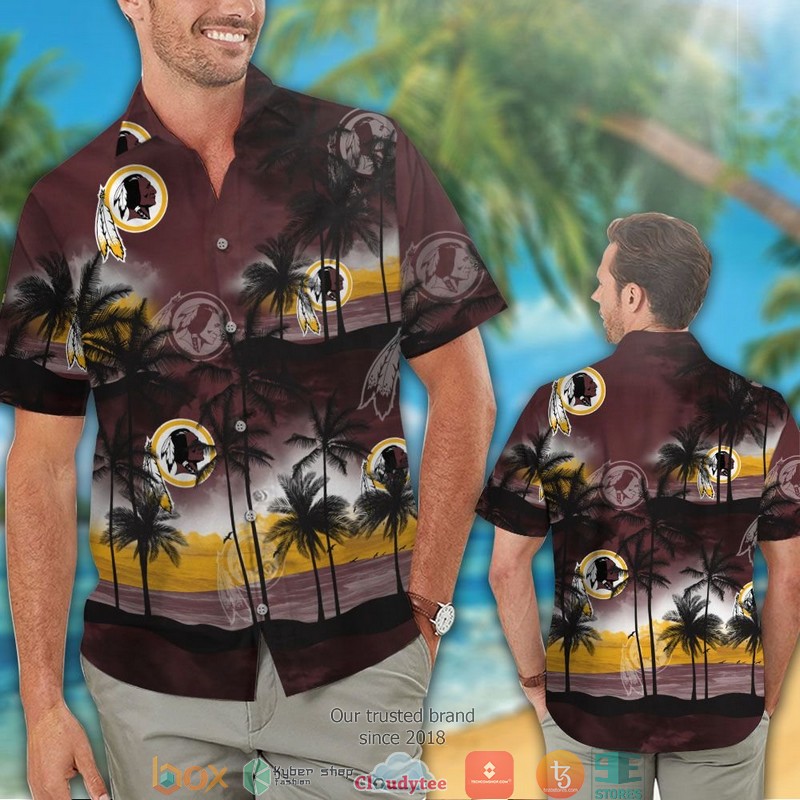 Washington Redskins coconut island ocean Hawaiian Shirt Short 1