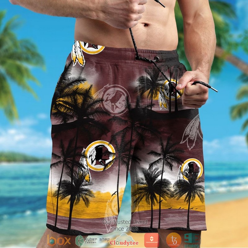 Washington Redskins coconut island ocean Hawaiian Shirt Short 1 2 3 4