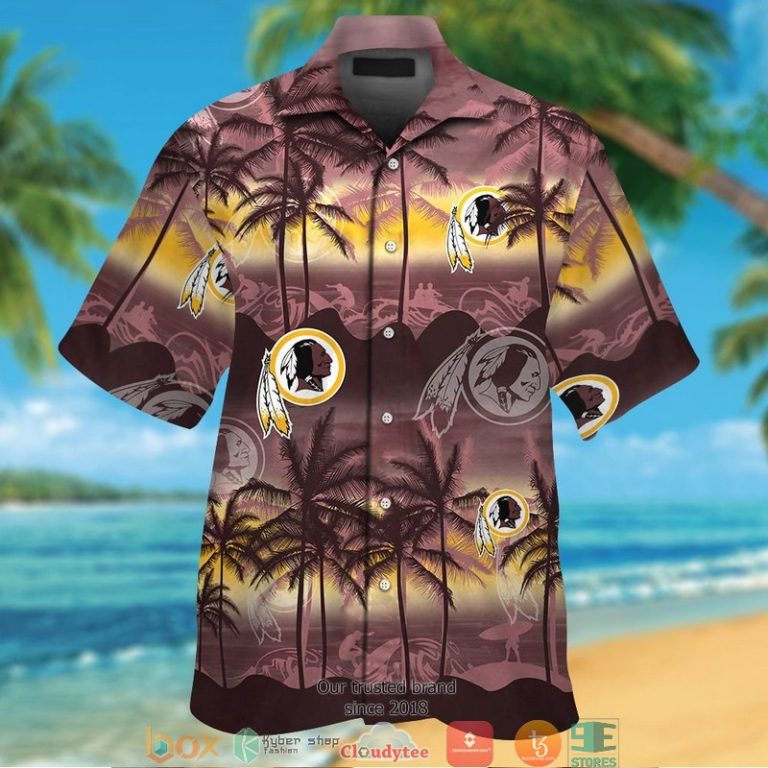 Washington Redskins coconut island ocean waves Hawaiian Shirt Short