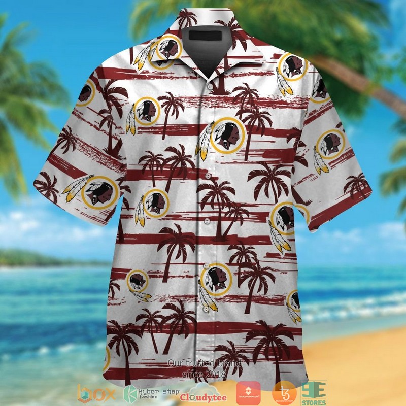 Washington Redskins coconut white Hawaiian Shirt Short