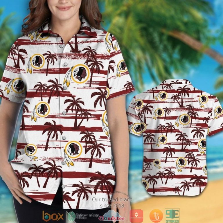 Washington Redskins coconut white Hawaiian Shirt Short 1 2