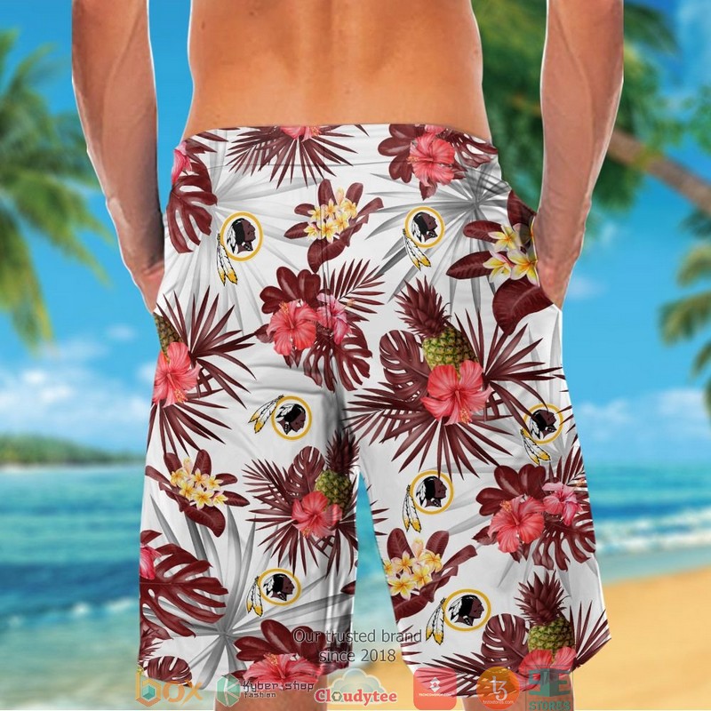 Washington Redskins hibiscus pineapple Hawaiian Shirt Short 1 2 3 4 5