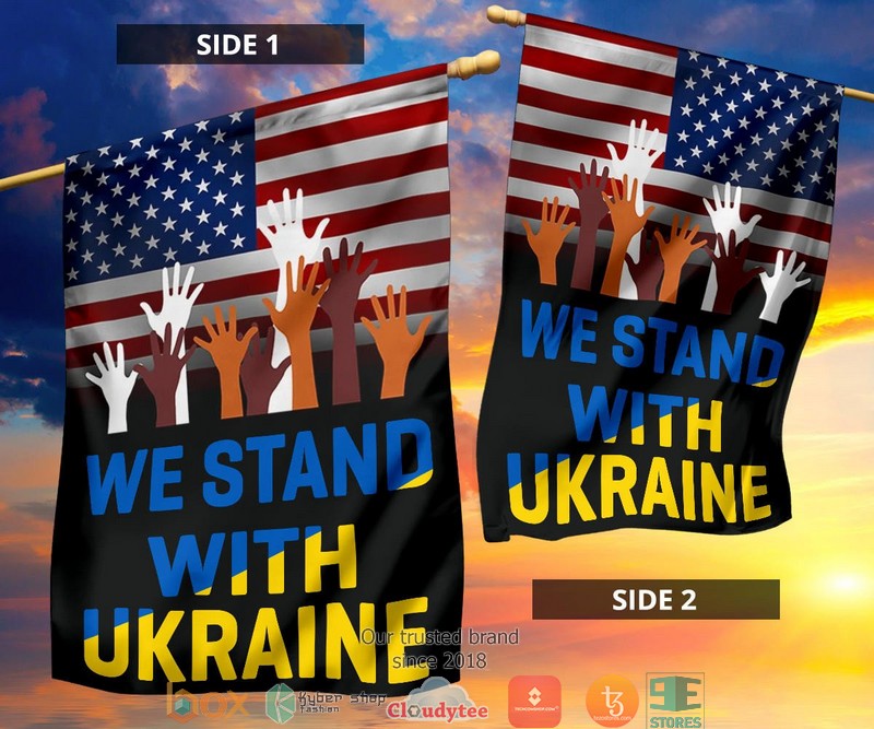 We Stand With Ukraine American Flag 1 2