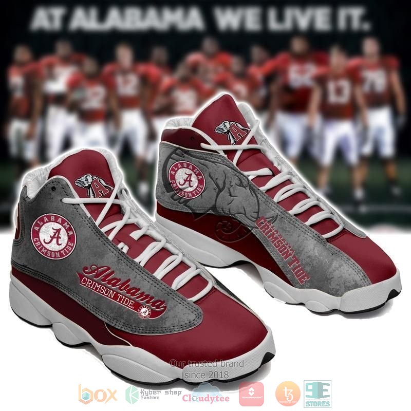 Alabama Crimson Tide Football Team NCAA logo Air Jordan 13 shoes