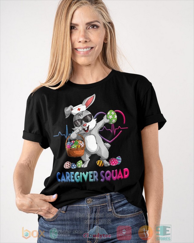 Caregiver Squad Bunny Dabbing shirt hoodie 1 2 3 4 5 6 7