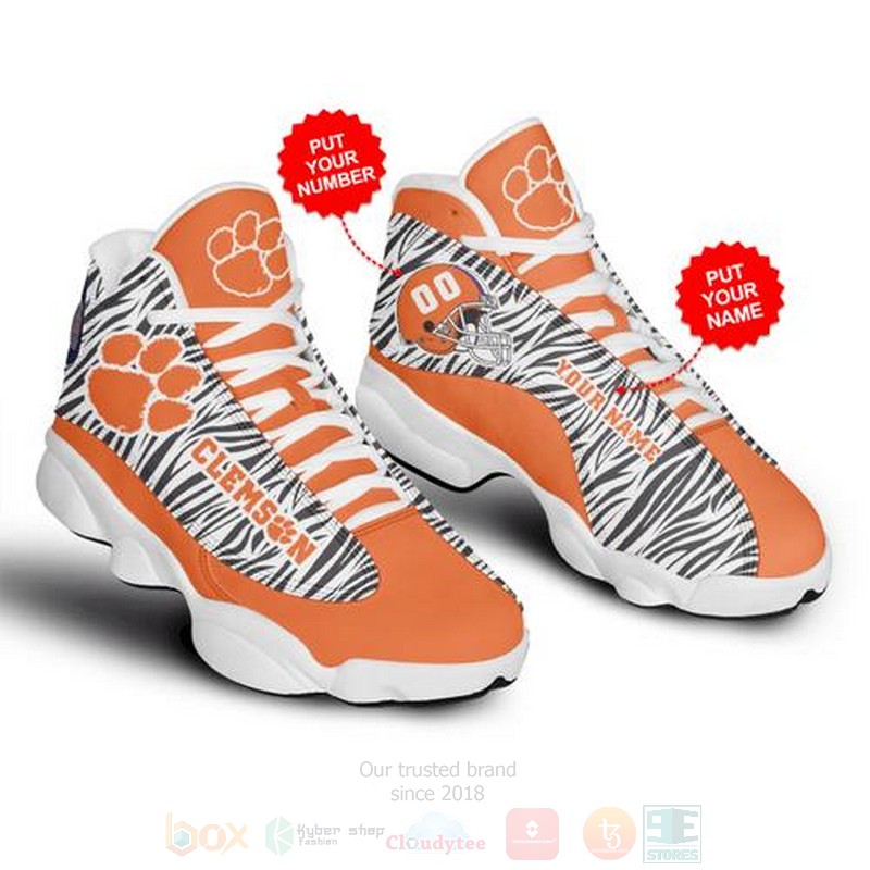 Clemson Tigers Football NCAA Personalized Air Jordan 13 Shoes