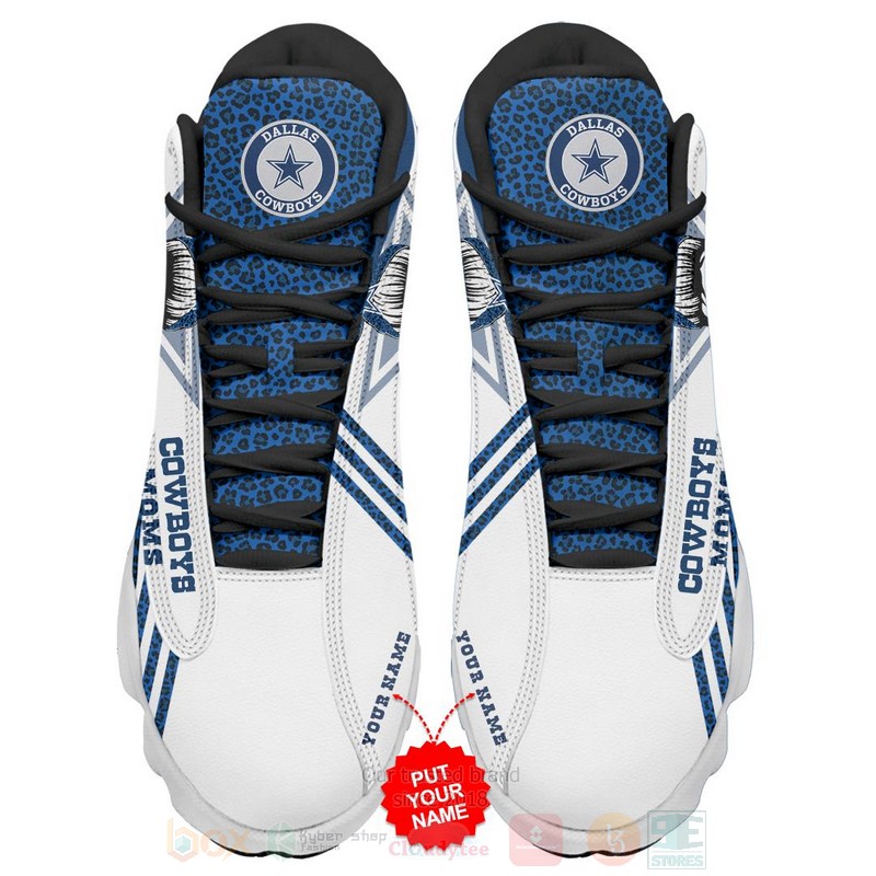 Dallas Cowboys NFL Skull Football Custom Name Air Jordan 13 Shoes
