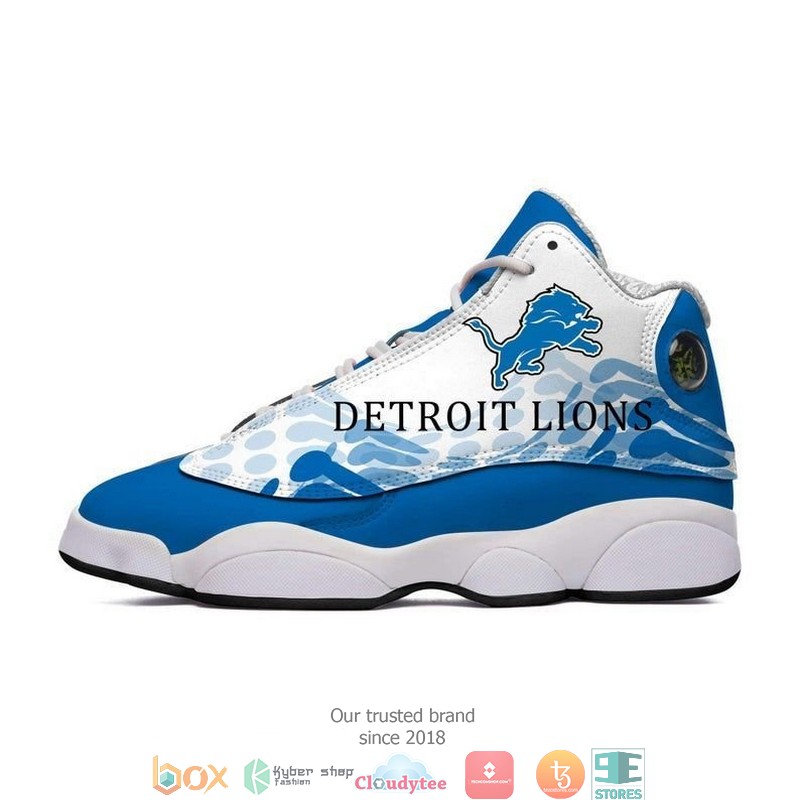 Detroit Lions blue sports NFL colorful Big logo Air Jordan 13 Sneaker Shoes