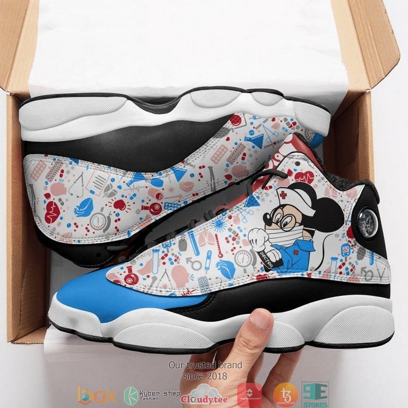 Disney Mickey Mouse Doctor Strong Air Jordan 13 Sneaker Shoes