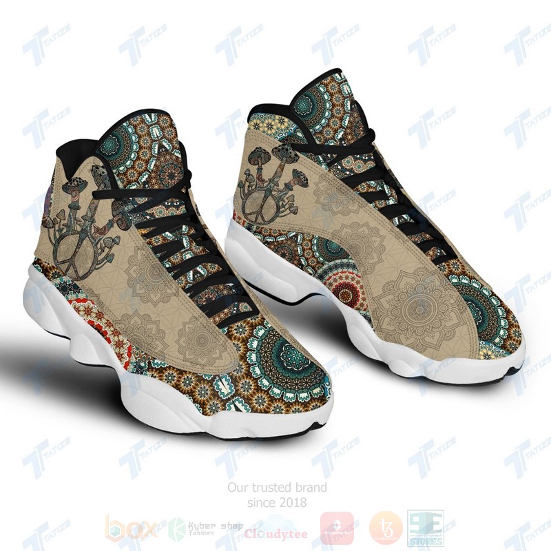Funny Mandala Mushroom Air Jordan 13 Shoes