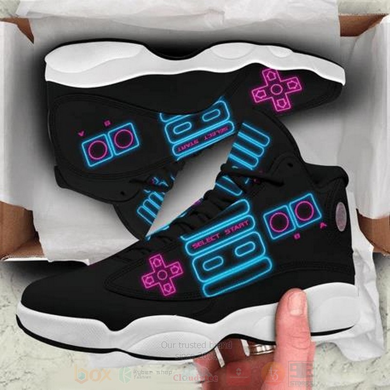 Gift For Gamer Neon Game Controller Select Start Air Jordan 13 Shoes
