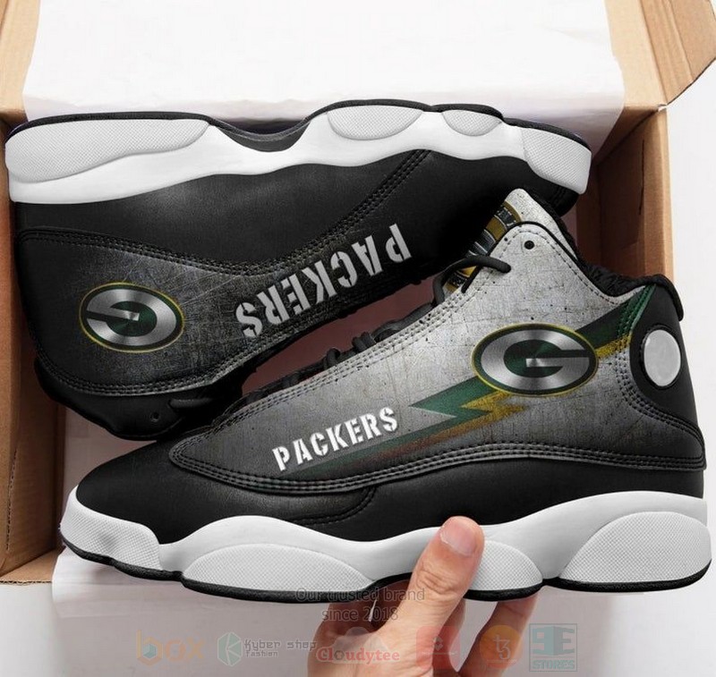 Green Bay Packer NFL Big Logo Football Team Air Jordan 13 Shoes