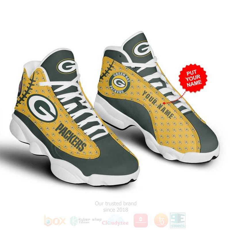 Green Bay Packers NFL Custom Name Air Jordan 13 Shoes
