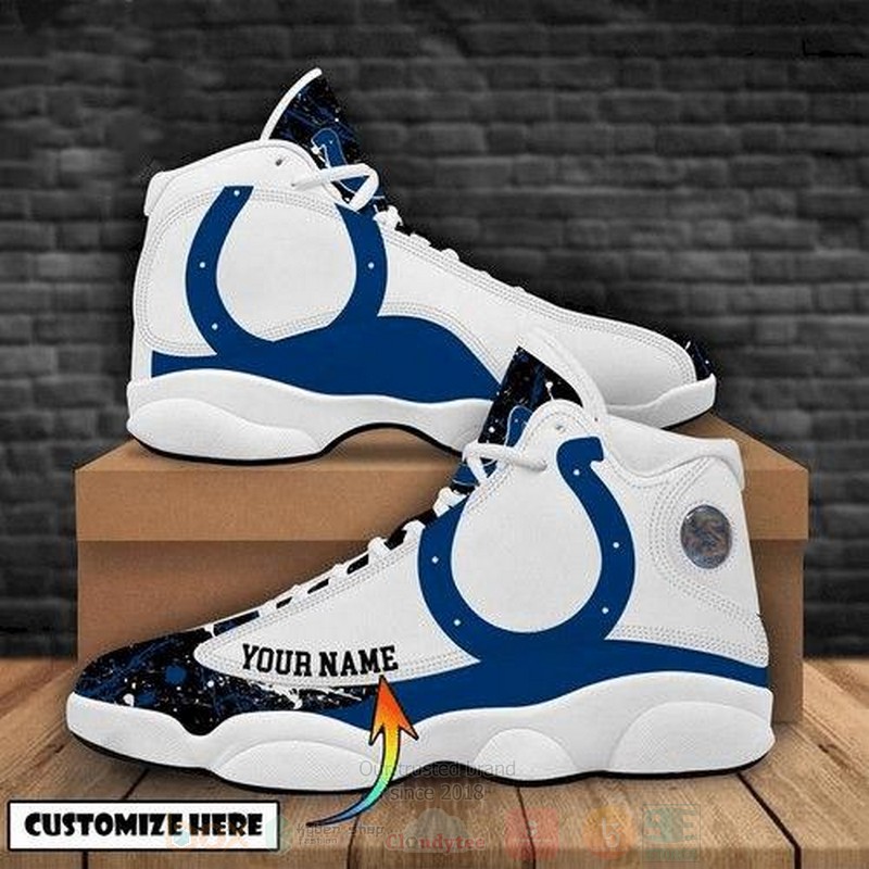 Indianapolis Colts Football Team NFL Custom Name Air Jordan 13 Shoes