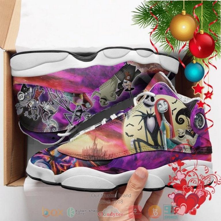 Jack Skellington characters purple Air Jordan 13 shoes