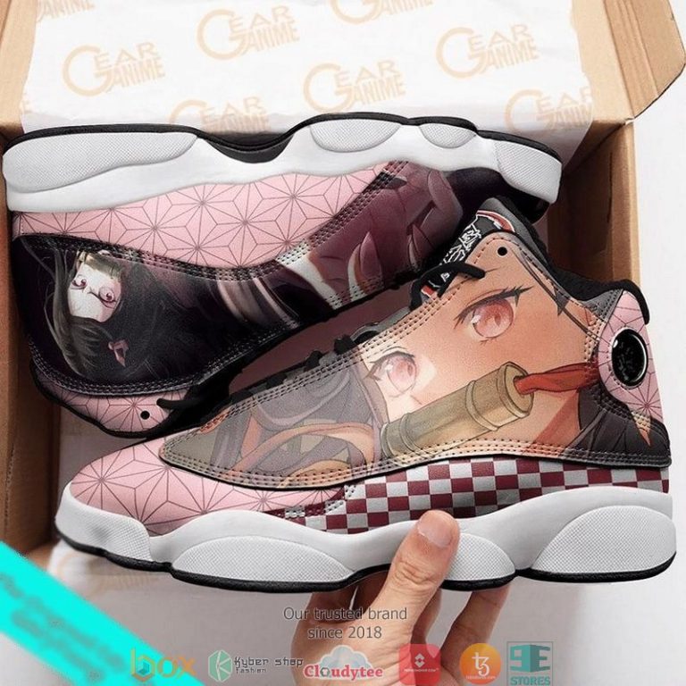 Kamado Nezuko manga Kimetsu no Yaiba Vegan Air Jordan 13 Sneaker Shoes