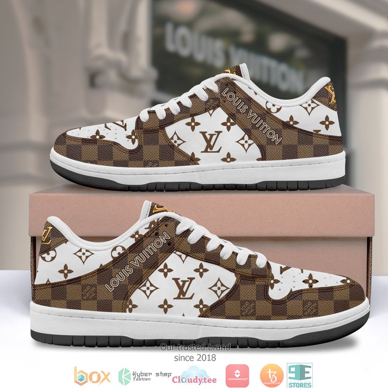 Louis Vuitton LV Caro pattern brown white Low top Air Jordan Sneaker Shoes