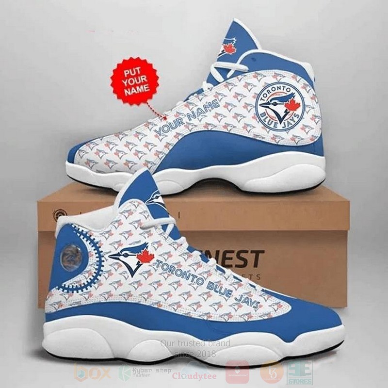 MLB Toronto Blue Jays Custom Name Air Jordan 13 Shoes