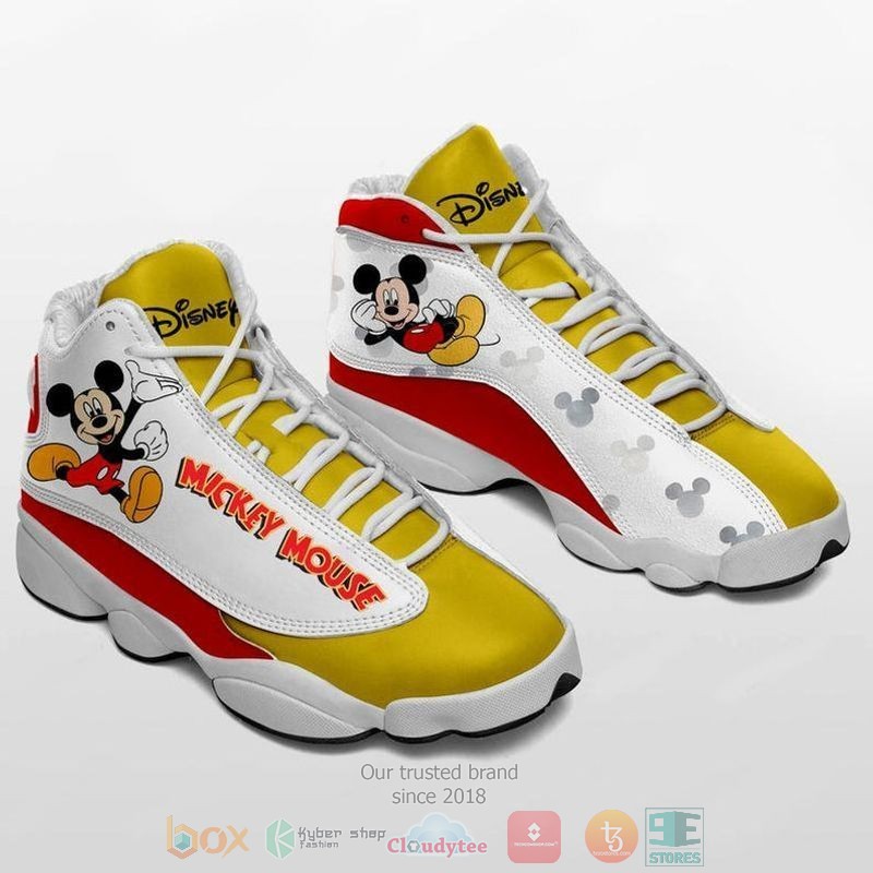 Mickey mouse yellow white Air Jordan 13 shoes