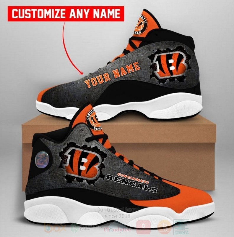 NFL Cincinnati Bengals Custom Name Air Jordan 13 Shoes