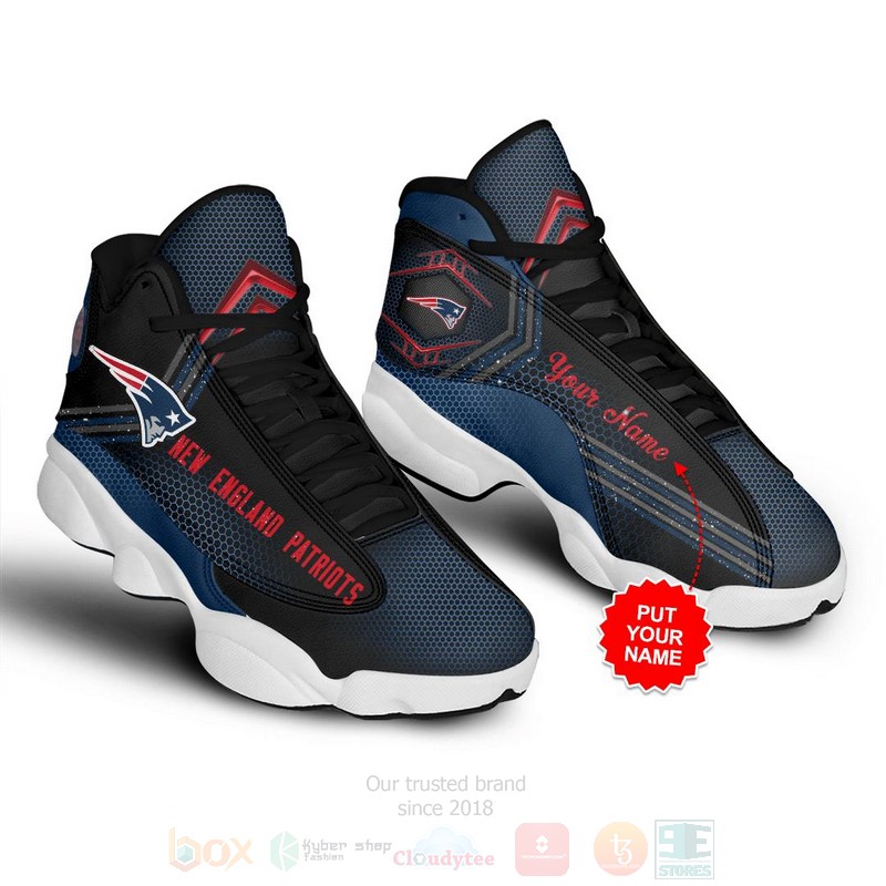 New England Patriots NFL Custom Name Air Jordan 13 Shoes