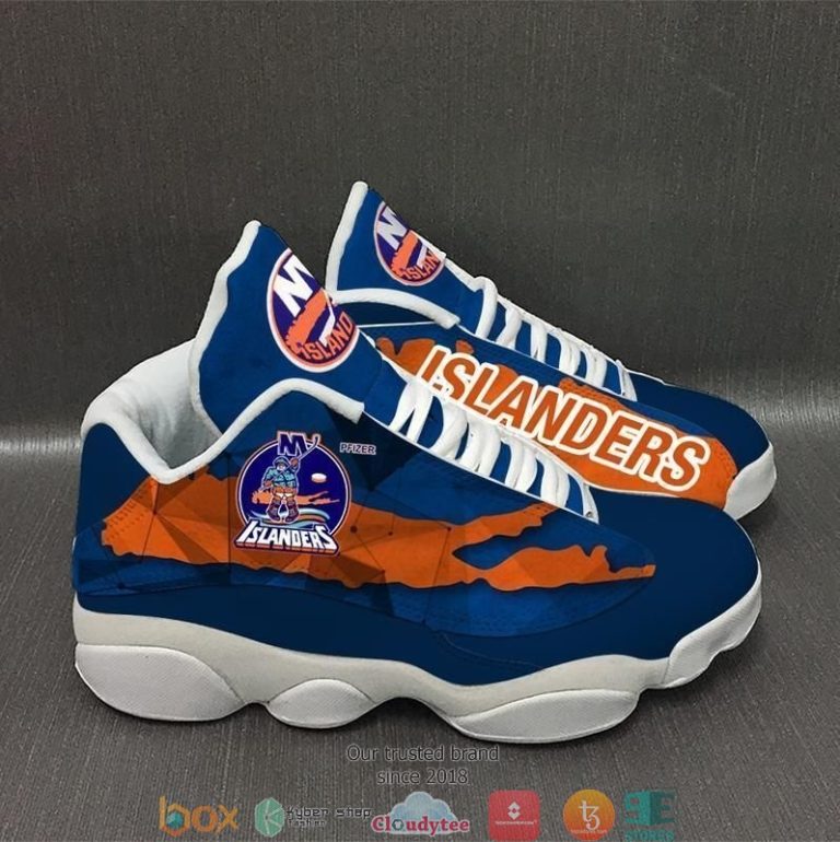 New York Islanders NHL football team big logo Air Jordan 13 Sneaker Shoes