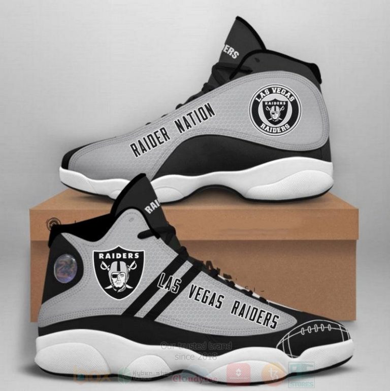 Oakland Raiders NFL Big Logo Football Team Air Jordan 13 Shoes