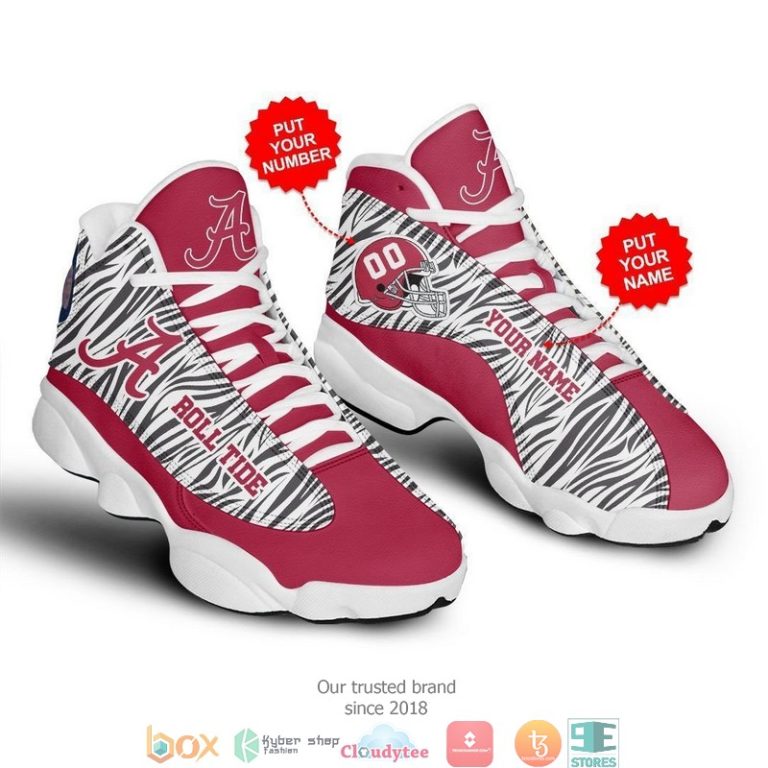 Personalized Alabama Crimson Tide NFL 3 Football Air Jordan 13 Sneaker Shoes