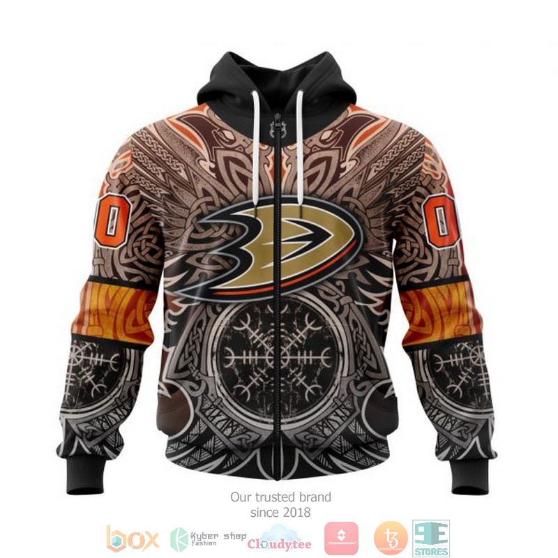 Personalized Anaheim Ducks NHL Norse Viking Symbols custom 3D shirt hoodie 1