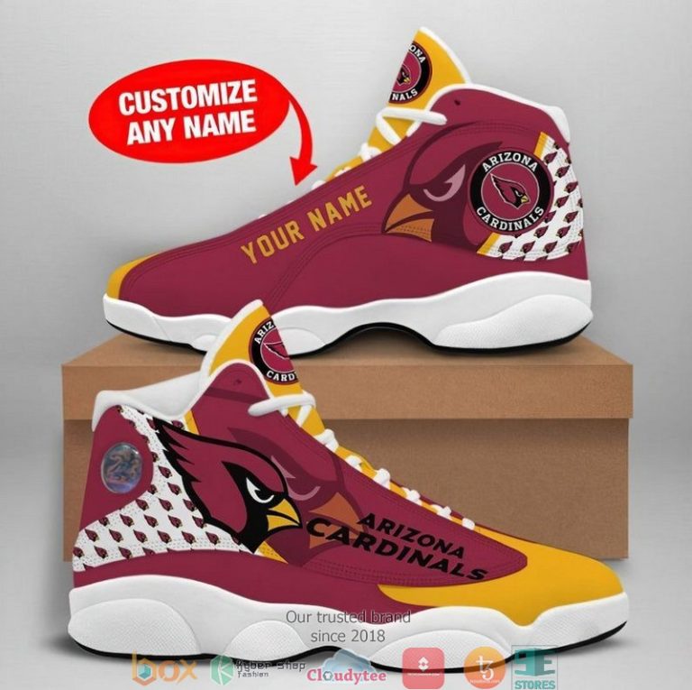 Personalized Arizona Cardinals Football NFL big logo Air Jordan 13 Sneaker Shoes