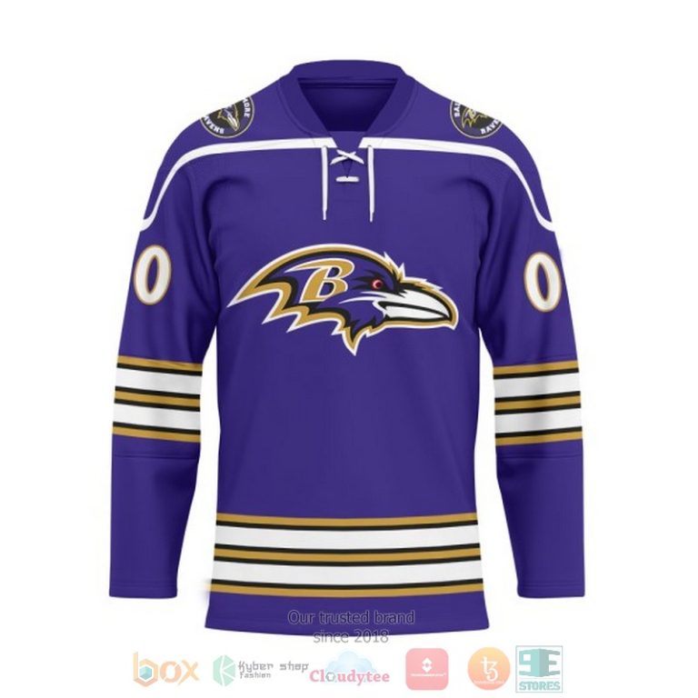 Personalized Baltimore Ravens NFL Custom Hockey Jersey 1