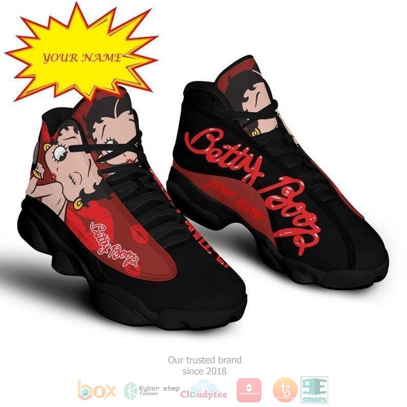 Personalized Betty Boop custom red black Air Jordan 13 shoes