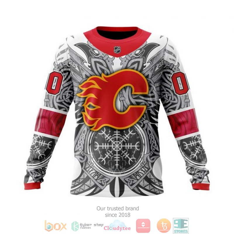 Personalized Calgary Flames NHL Norse Viking Symbols custom 3D shirt hoodie 1 2 3 4 5