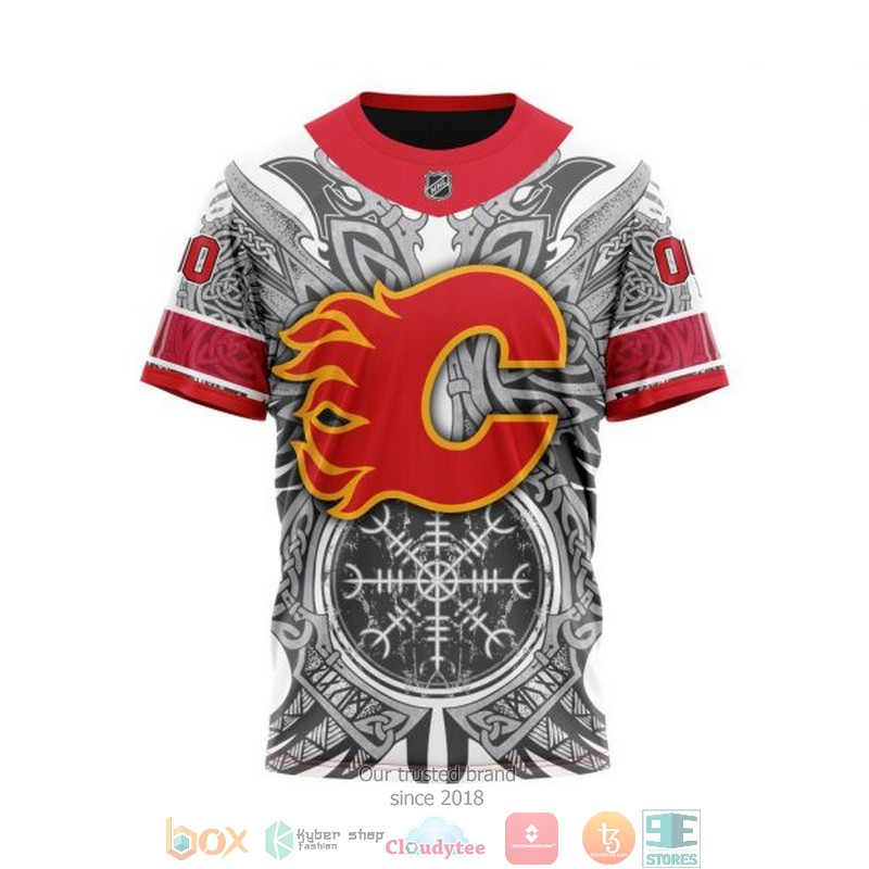 Personalized Calgary Flames NHL Norse Viking Symbols custom 3D shirt hoodie 1 2 3 4 5 6 7