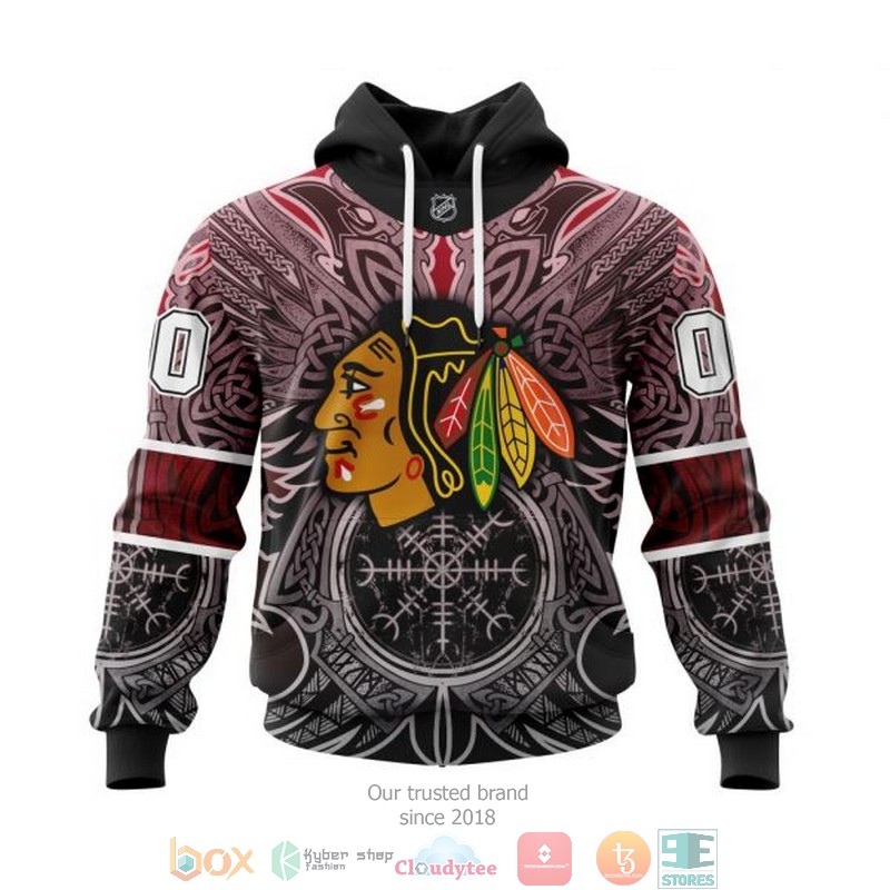 Personalized Chicago Blackhawks NHL Norse Viking Symbols custom 3D shirt hoodie