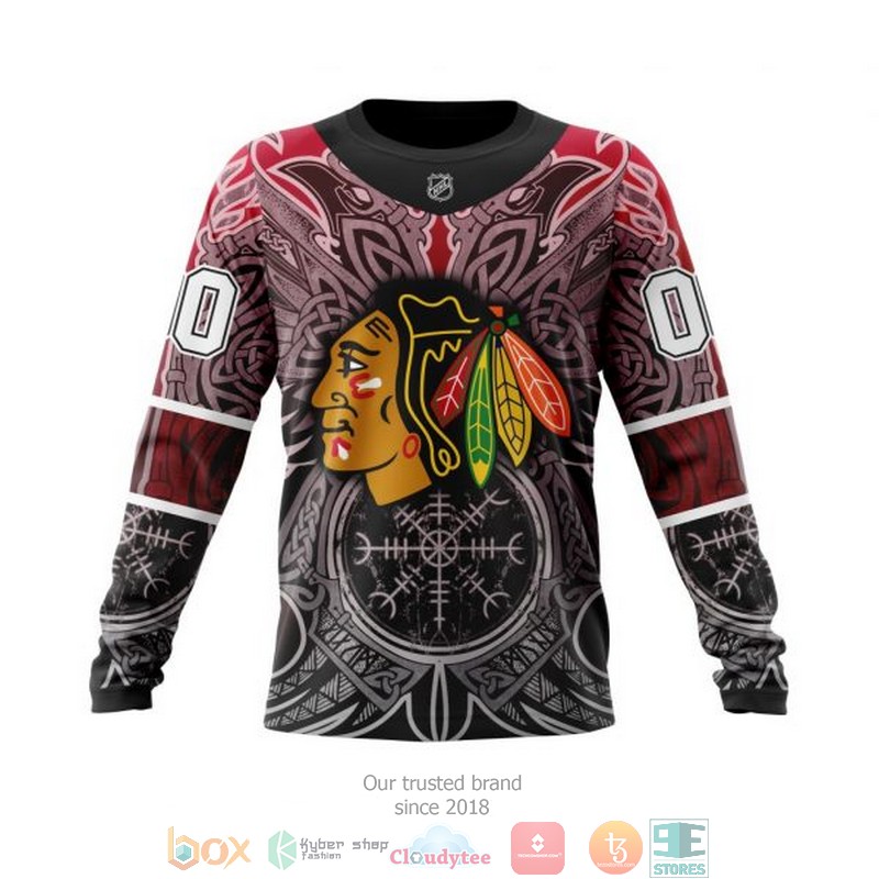Personalized Chicago Blackhawks NHL Norse Viking Symbols custom 3D shirt hoodie 1 2 3 4 5