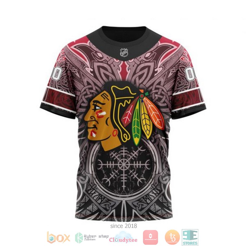 Personalized Chicago Blackhawks NHL Norse Viking Symbols custom 3D shirt hoodie 1 2 3 4 5 6 7
