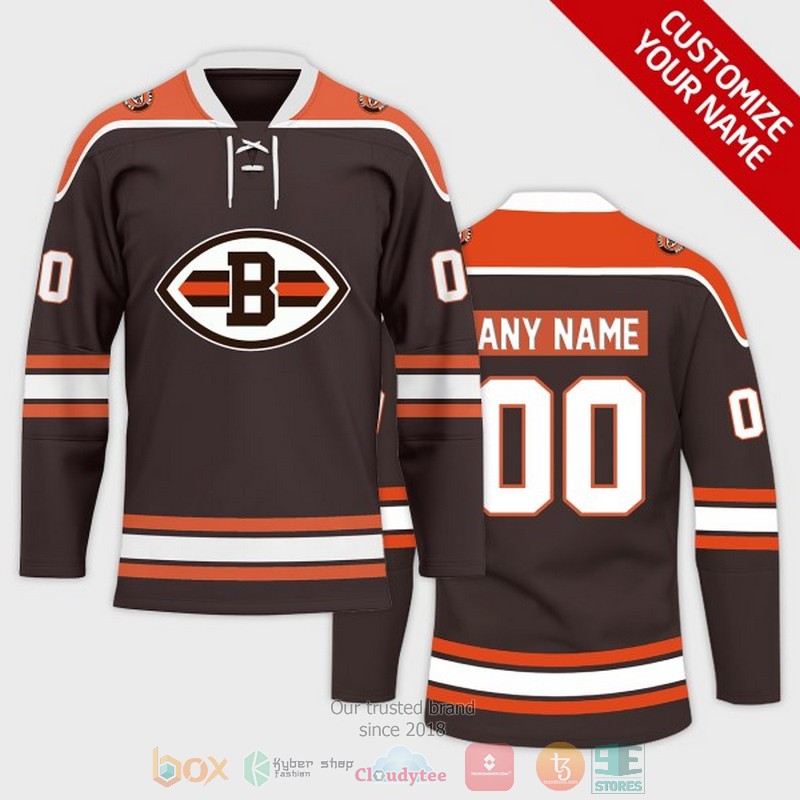 Personalized Cleveland Browns NFL Custom Hockey Jersey
